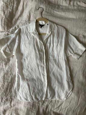 Theory Short-Sleeved Linen Oxford